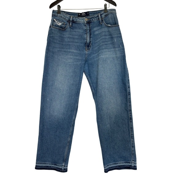 Hollister Denim - Hollister Ultra High-Rise Dad Jeans Blue Med Wash Stretch Size 15R Fits W32 L30